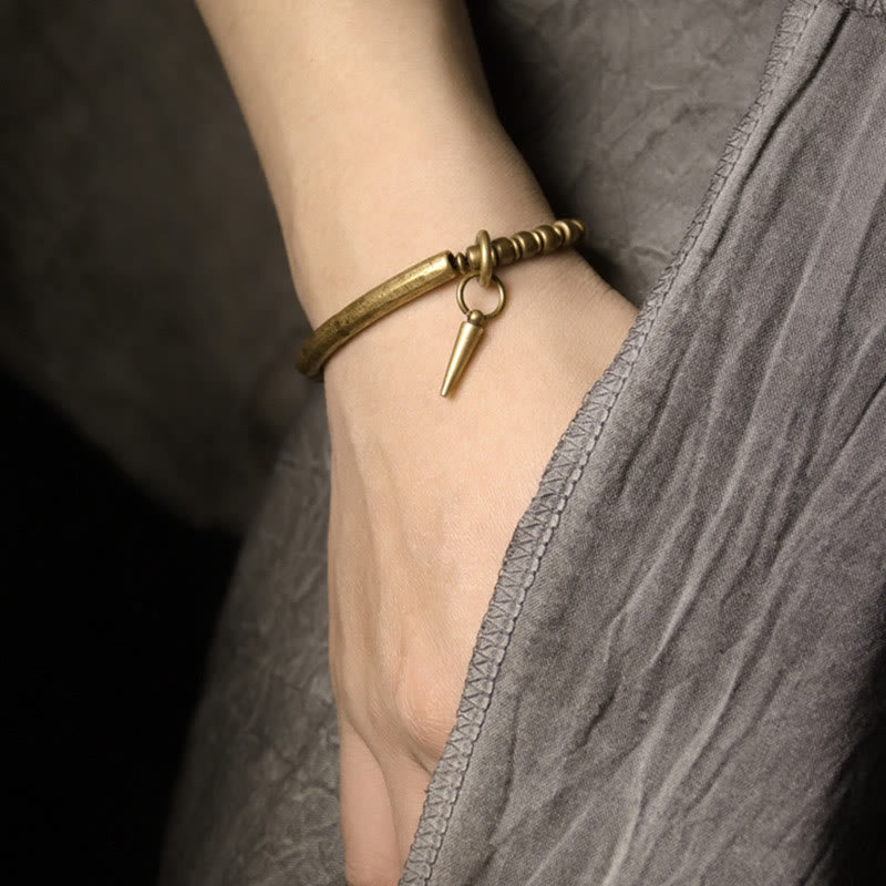 Bracelet simple en cuivre et laiton Buddha Stones - image 4