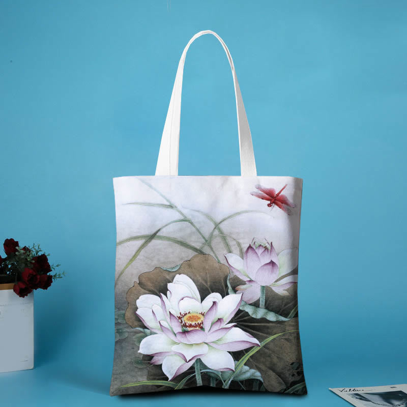 Sac à bandoulière en toile en forme de lotus Buddha Stones