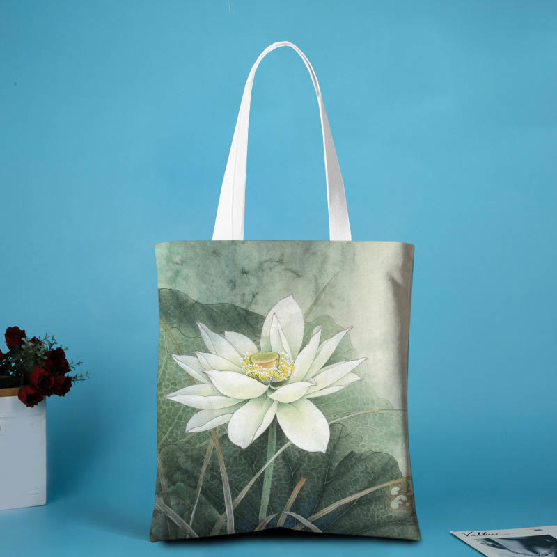 Sac à bandoulière en toile en forme de lotus Buddha Stones