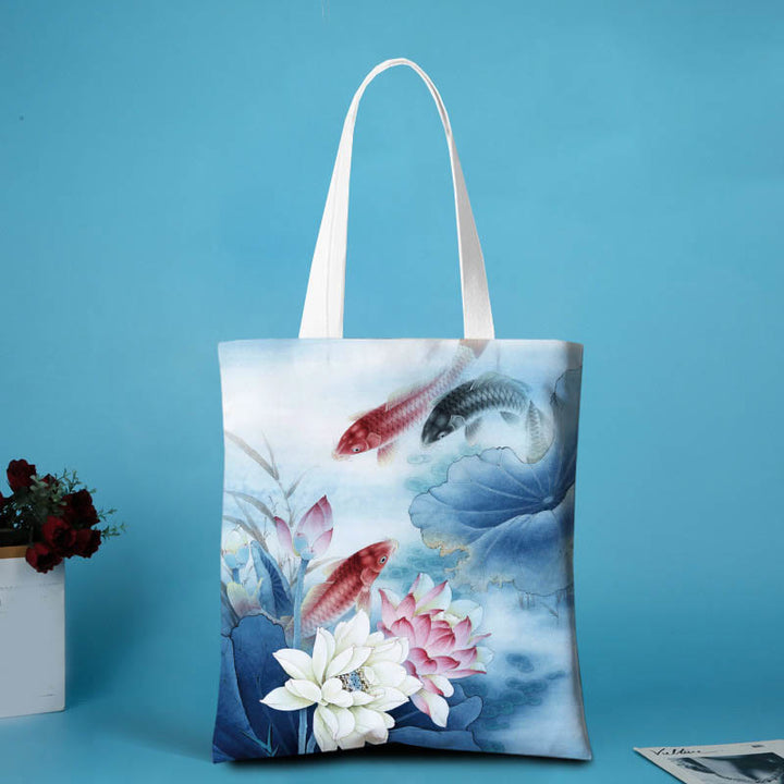 Sac à bandoulière en toile en forme de lotus Buddha Stones