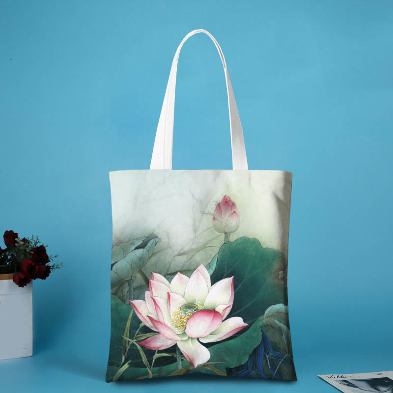 Sac à bandoulière en toile en forme de lotus Buddha Stones