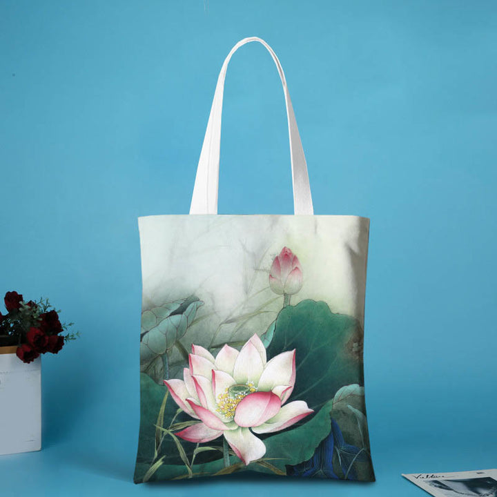 Sac à bandoulière en toile en forme de lotus Buddha Stones