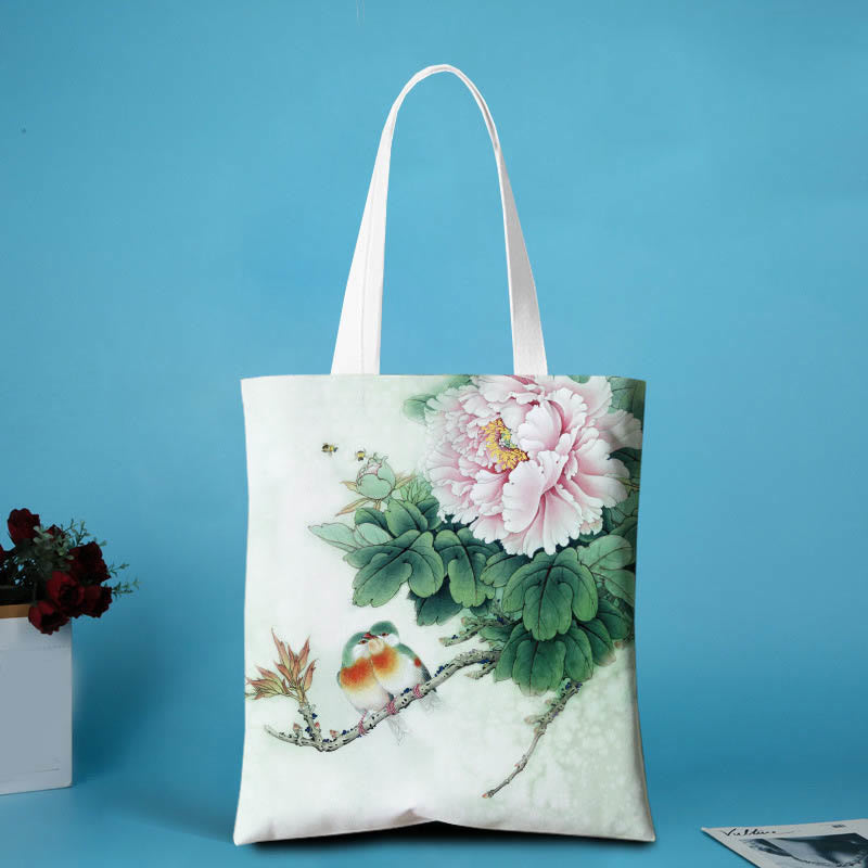Sac à bandoulière en toile Buddha Stones Pivoine