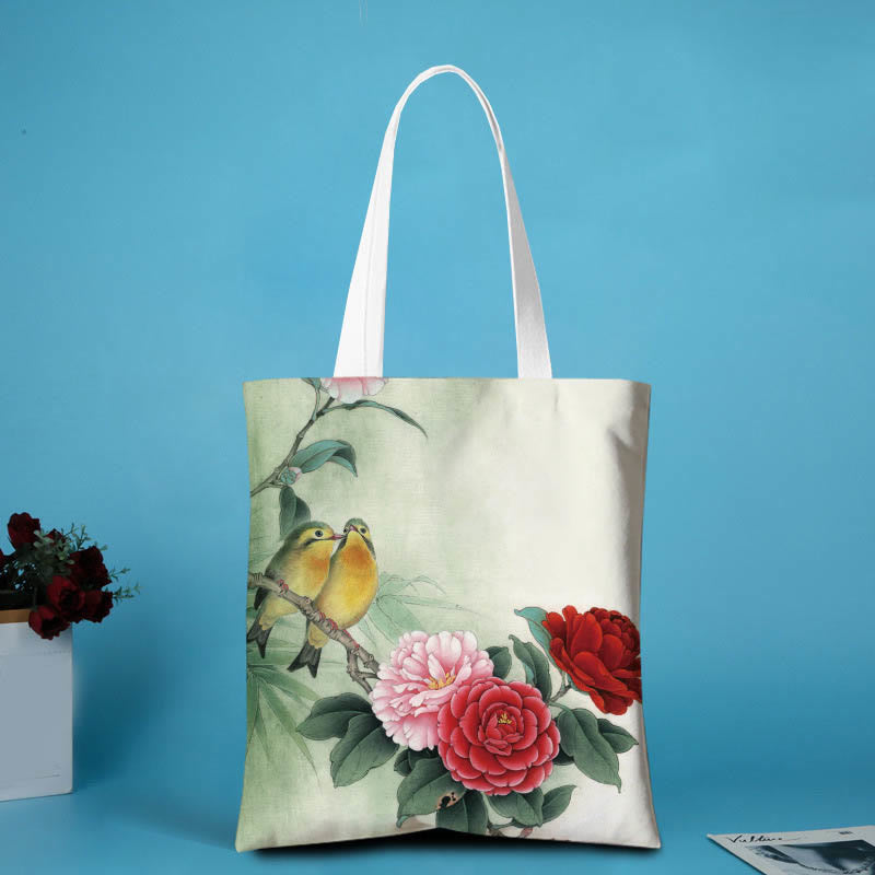 Sac à bandoulière en toile Buddha Stones Pivoine