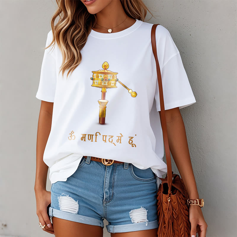 T-shirt avec roues de prière, Buddha Stones, sanskrit OM NAMAH SHIVAYA - image 4