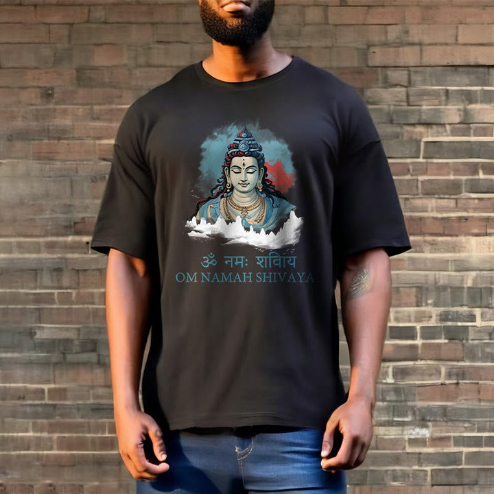 T-shirt Buddha Stones sanskrit OM NAMAH SHIVAYA, nuages ​​colorés - image 3