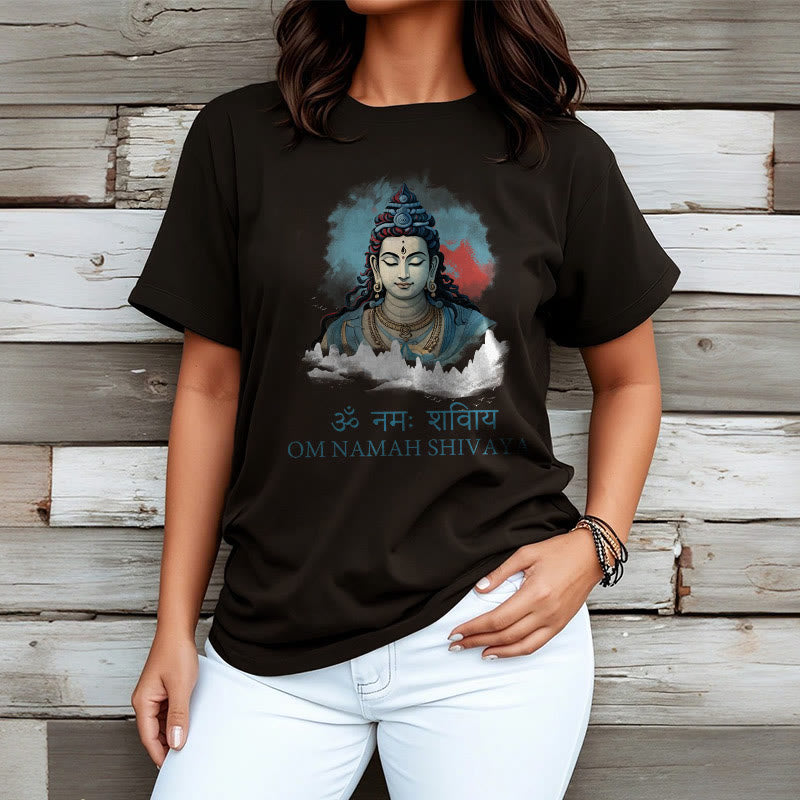 T-shirt Buddha Stones sanskrit OM NAMAH SHIVAYA, nuages ​​colorés - image 4
