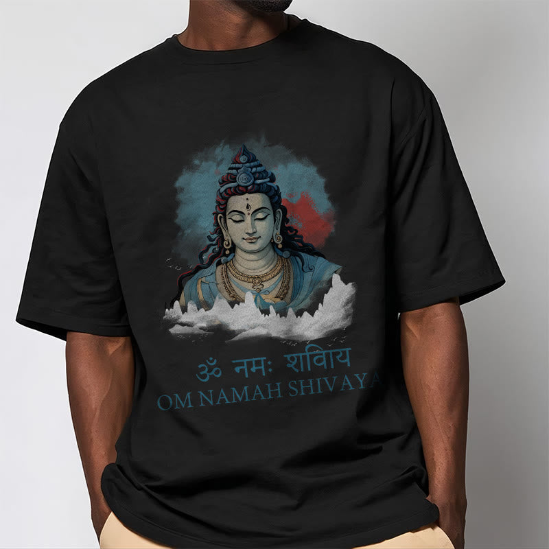 T-shirt Buddha Stones sanskrit OM NAMAH SHIVAYA, nuages ​​colorés - image 2