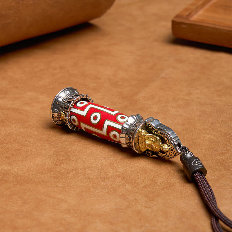 Collier pendentif de protection en perles Dzi à neuf yeux Buddha Stones de médecine tibétaine