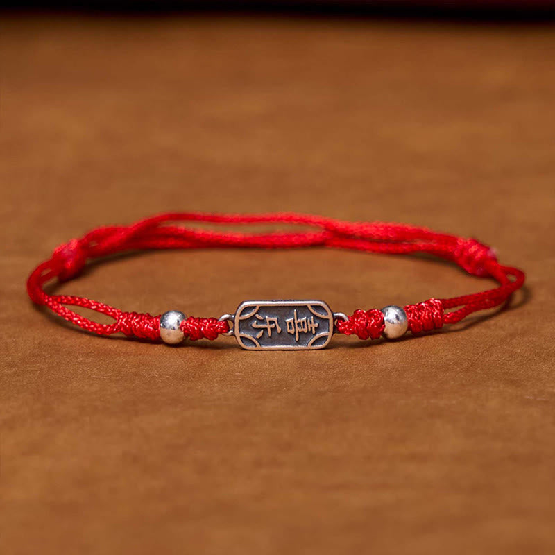 Bracelet tressé en argent sterling 925 fait main avec Buddha Stones pour la paix et la joie