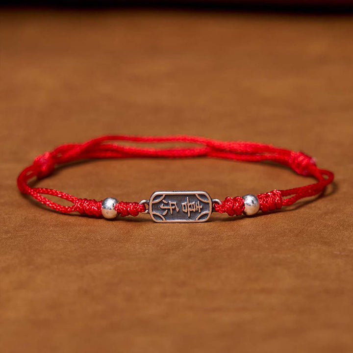 Bracelet tressé en argent sterling 925 fait main avec Buddha Stones pour la paix et la joie