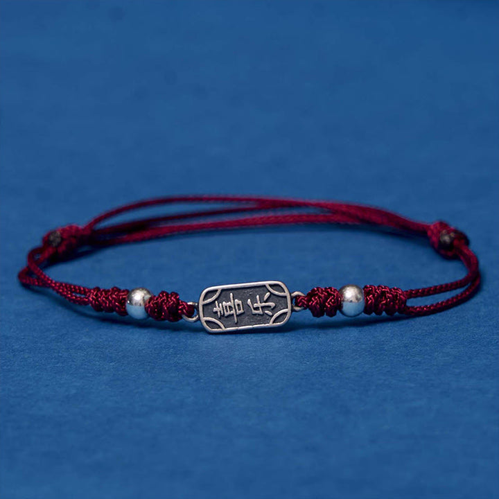 Bracelet tressé en argent sterling 925 fait main avec Buddha Stones pour la paix et la joie