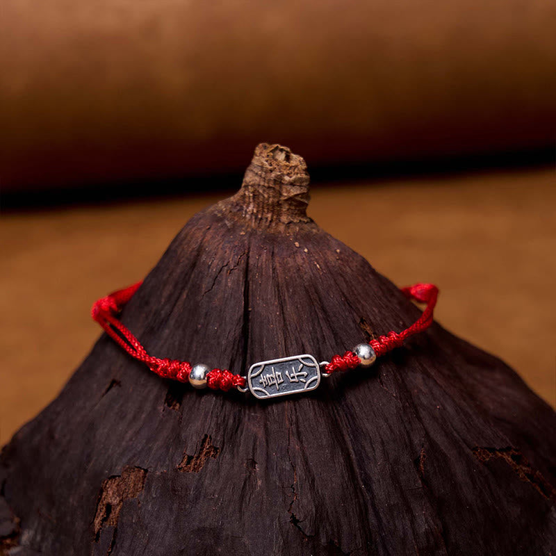 Bracelet tressé en argent sterling 925 fait main avec Buddha Stones pour la paix et la joie