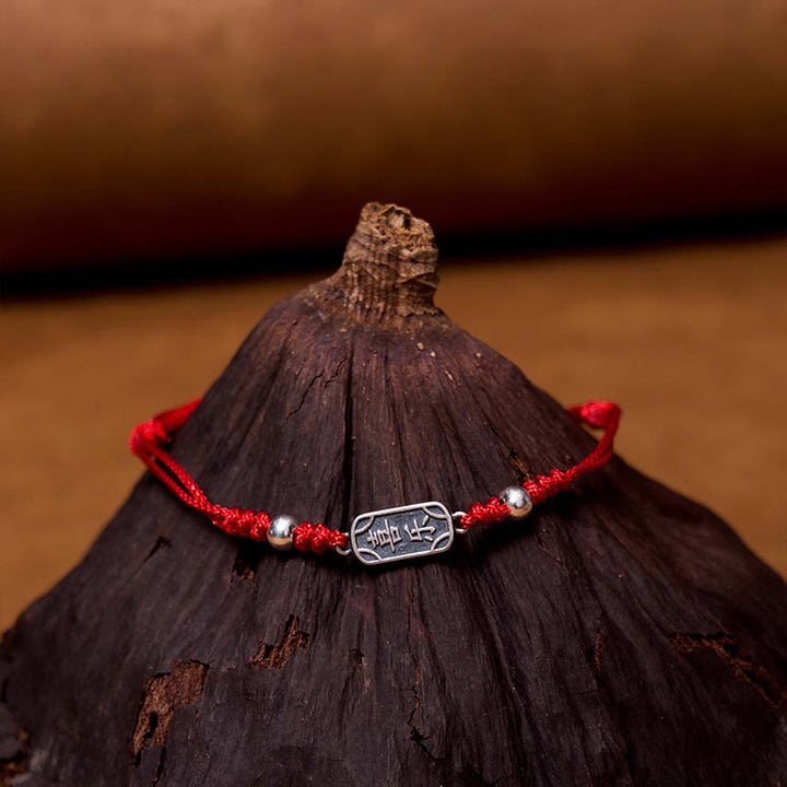 Bracelet tressé en argent sterling 925 fait main avec Buddha Stones pour la paix et la joie