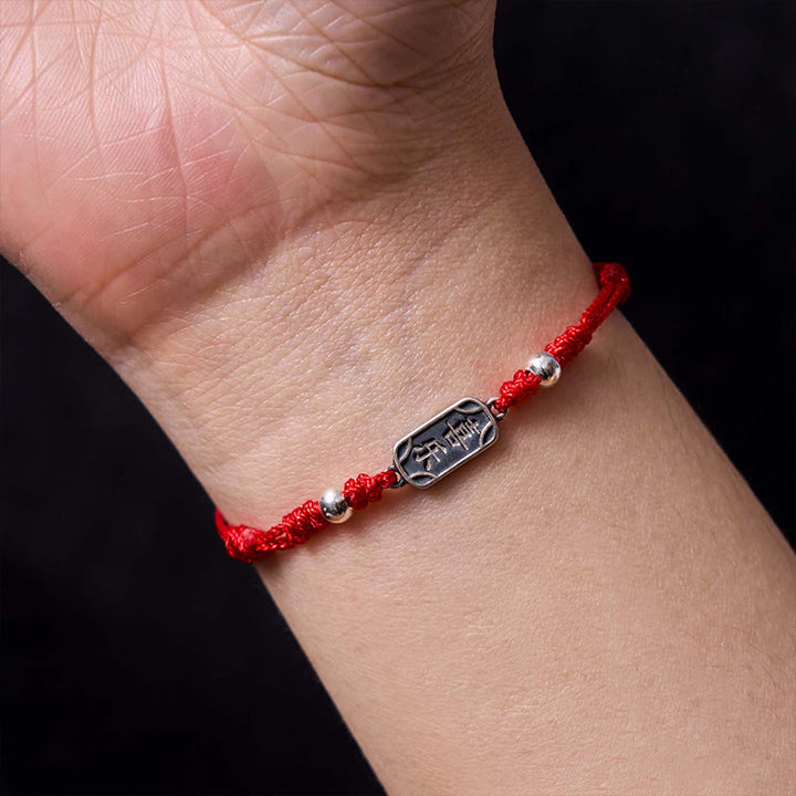 Bracelet tressé en argent sterling 925 fait main avec Buddha Stones pour la paix et la joie