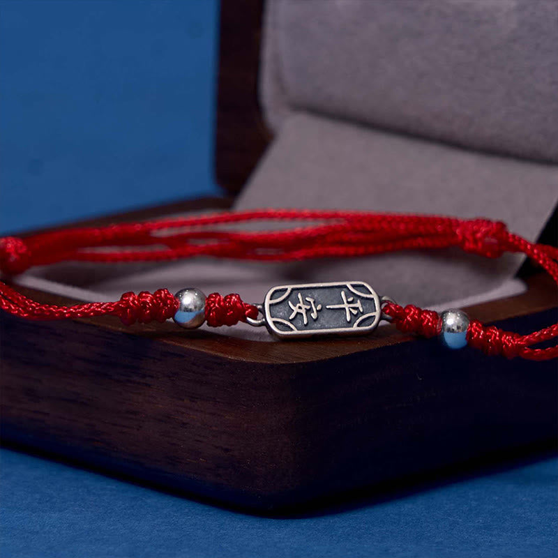 Bracelet tressé en argent sterling 925 fait main avec Buddha Stones pour la paix et la joie