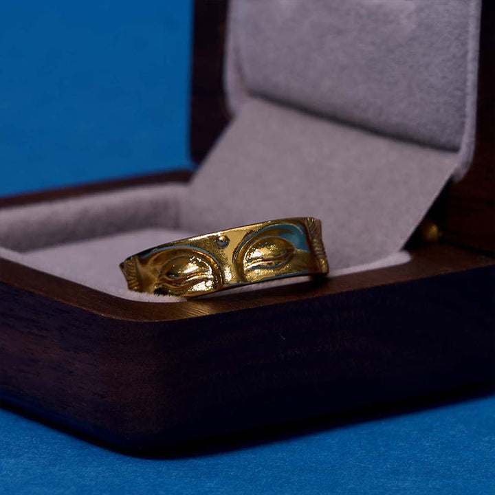 Bague ajustable en cuivre Bouddha Sérénité Méditation dorée Buddha Stones