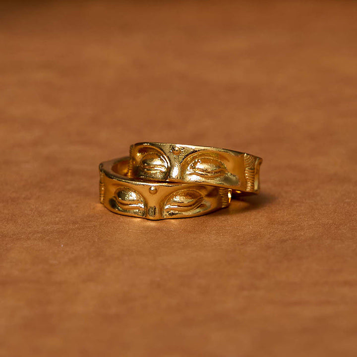 Bague ajustable en cuivre Bouddha Sérénité Méditation dorée Buddha Stones