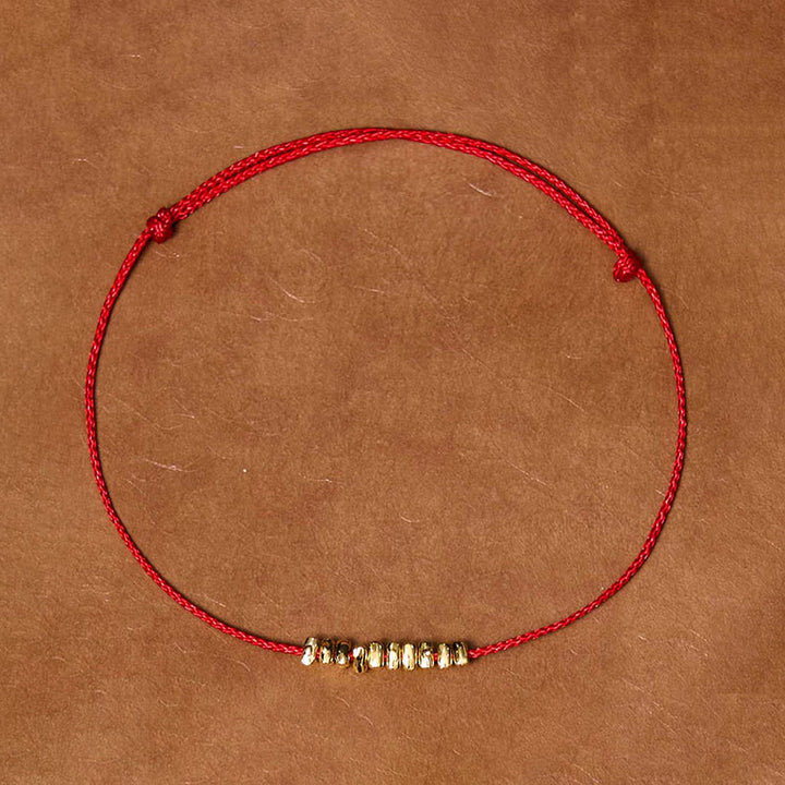 Bracelet en corde tressée ultra-mince fait main en argent sterling 925 avec petites pièces de Buddha Stones