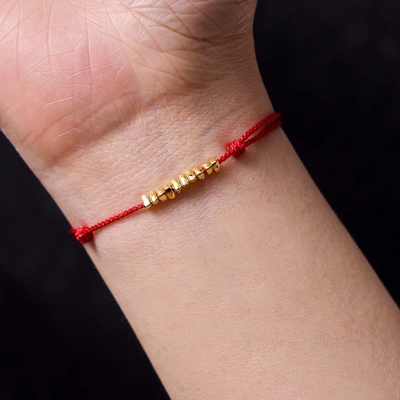 Bracelet en corde tressée ultra-mince fait main en argent sterling 925 avec petites pièces de Buddha Stones - image 4