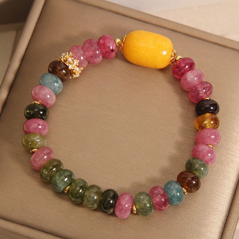 Bracelet positif en topaze tourmaline naturelle de Buddha Stones