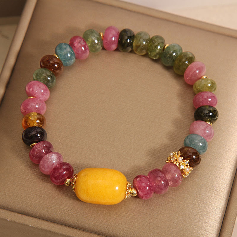 Bracelet positif en topaze tourmaline naturelle de Buddha Stones