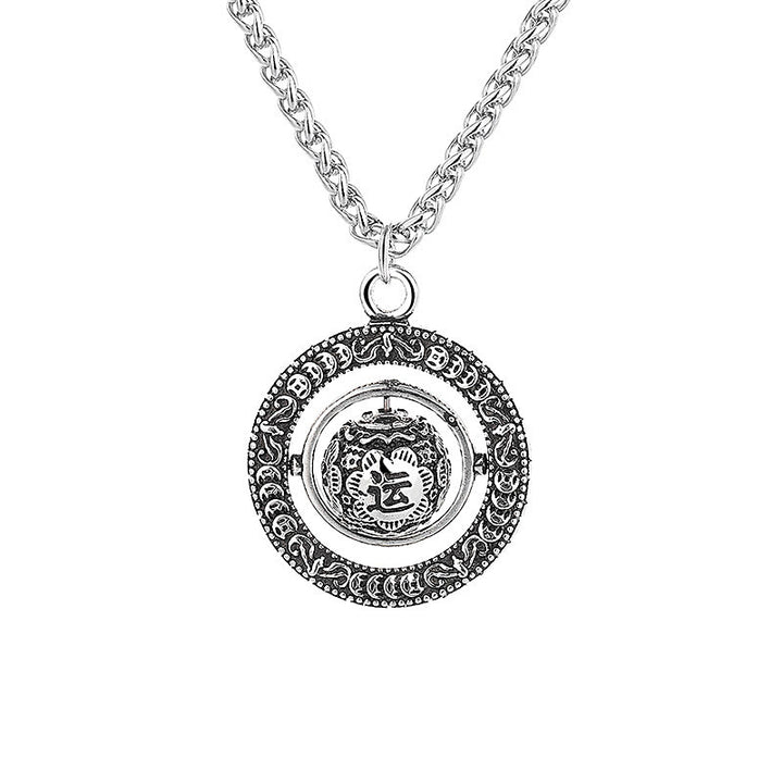 Collier pendentif rotatif en cuivre avec motif de Buddha Stones One's Luck Améliore la conception