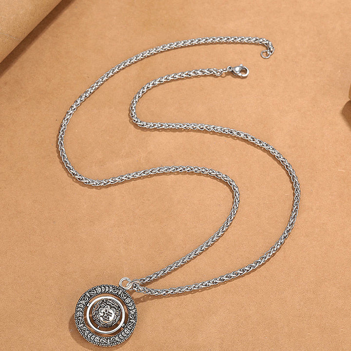 Collier pendentif rotatif en cuivre avec motif de Buddha Stones One's Luck Améliore la conception