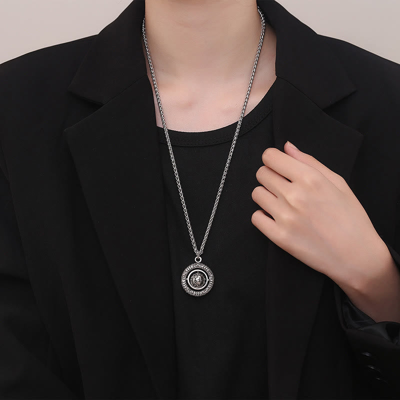 Collier pendentif rotatif en cuivre avec motif de Buddha Stones One's Luck Améliore la conception