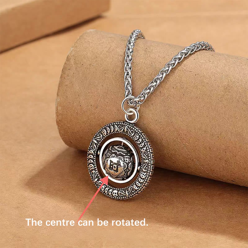 Collier pendentif rotatif en cuivre avec motif de Buddha Stones One's Luck Améliore la conception