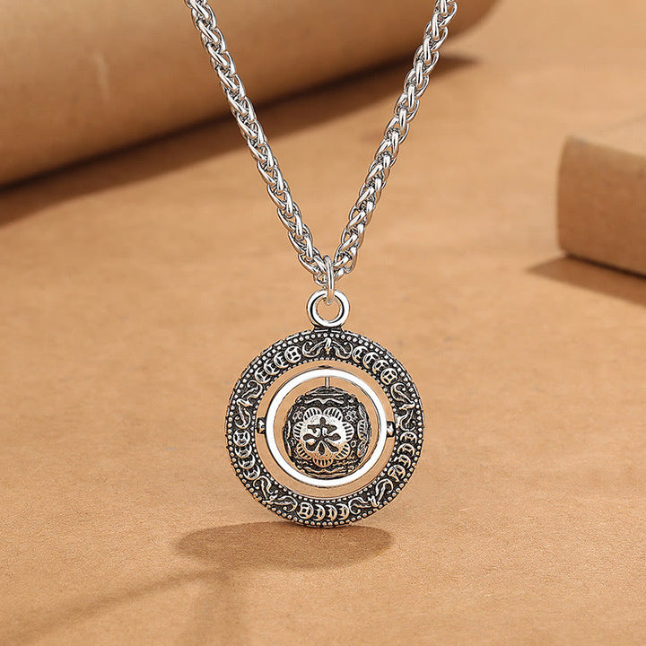 Collier pendentif rotatif en cuivre avec motif de Buddha Stones One's Luck Améliore la conception
