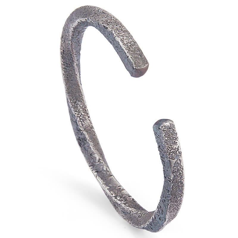Bracelet manchette rétro en argent sterling 999 avec boucle Möbius Buddha Stones Eternal Love