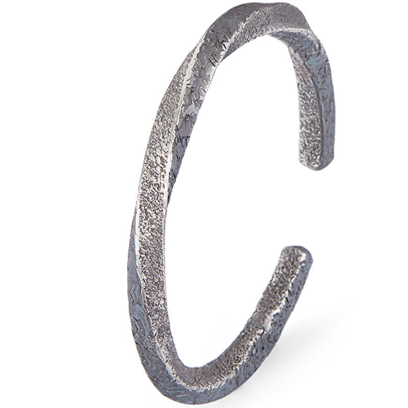 Bracelet manchette rétro en argent sterling 999 avec boucle Möbius Buddha Stones Eternal Love