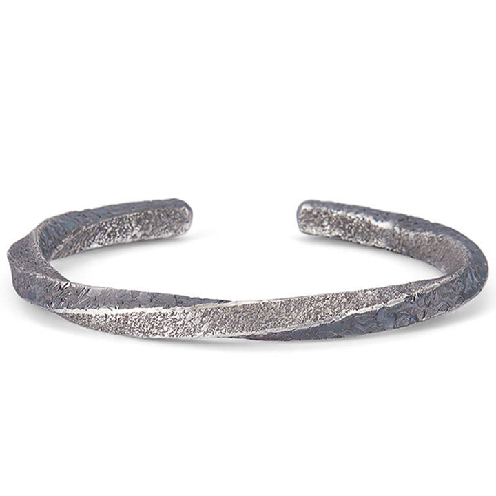 Bracelet manchette rétro en argent sterling 999 avec boucle Möbius Buddha Stones Eternal Love