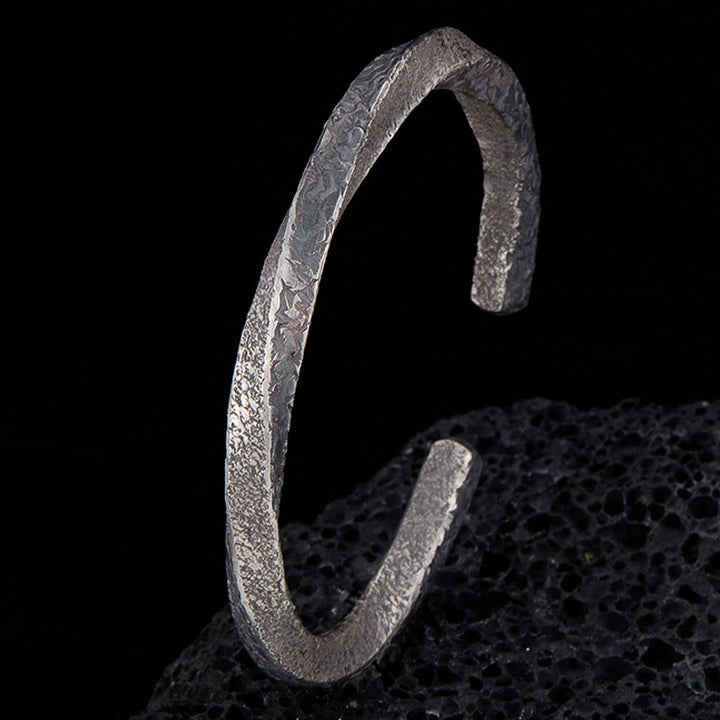 Bracelet manchette rétro en argent sterling 999 avec boucle Möbius Buddha Stones Eternal Love