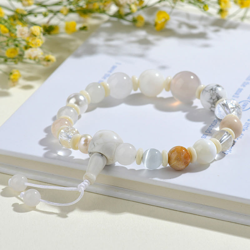 Bracelet porte-bonheur en Buddha Stones, 18 perles