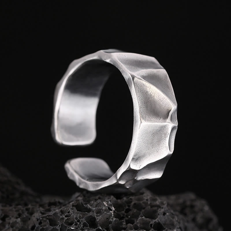 Bague de protection réglable en argent sterling 999 Buddha Stones