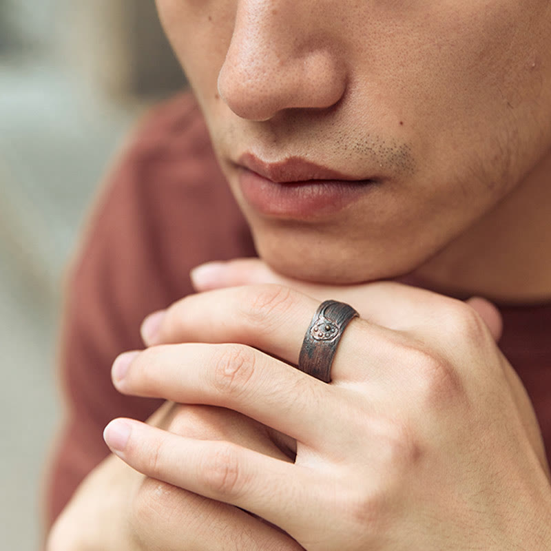 Bague de protection réglable en argent sterling 999 et cuivre avec Buddha Stones - image 9