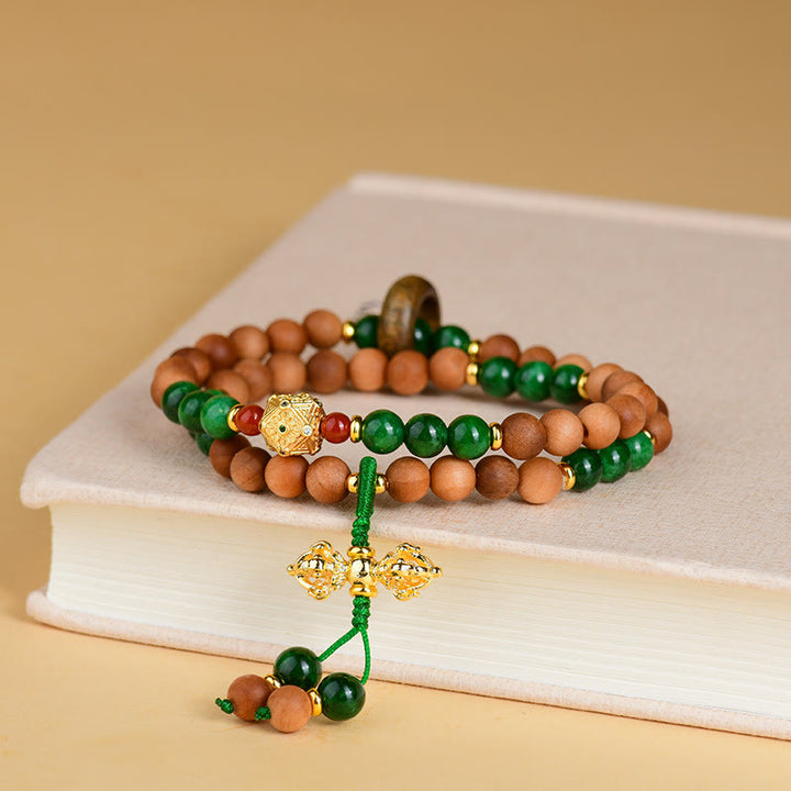 Bracelet de protection et de guérison à double torsion Buddha Stones Dorje Vajra du Tibet