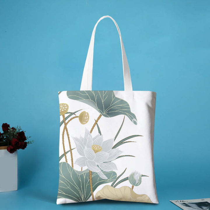 Sac à bandoulière en toile et métal avec Buddha Stones et lotus