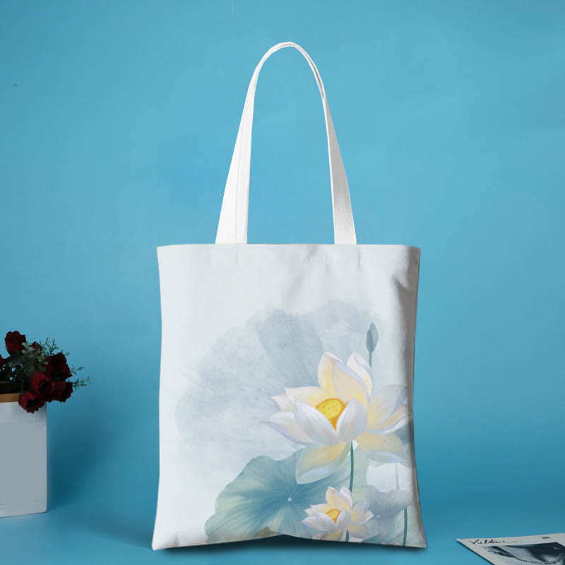 Sac à bandoulière en toile et métal avec Buddha Stones et lotus