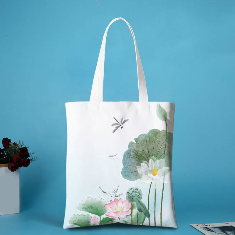 Sac à bandoulière en toile et métal avec Buddha Stones et lotus