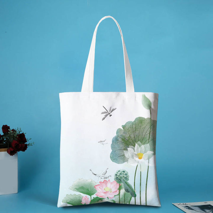 Sac à bandoulière en toile et métal avec Buddha Stones et lotus