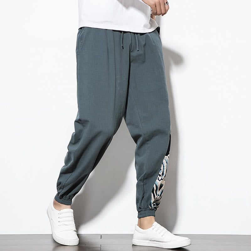 Pantalon en coton pour homme avec poches Buddha Stones Summer Dragon Waves - image 5