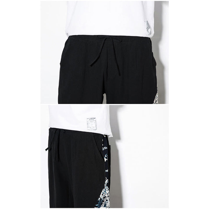 Pantalon en coton pour homme avec poches Buddha Stones Summer Dragon Waves - image 18