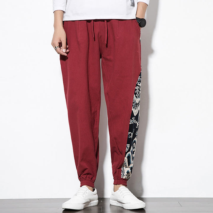 Pantalon en coton pour homme avec poches Buddha Stones Summer Dragon Waves - image 22