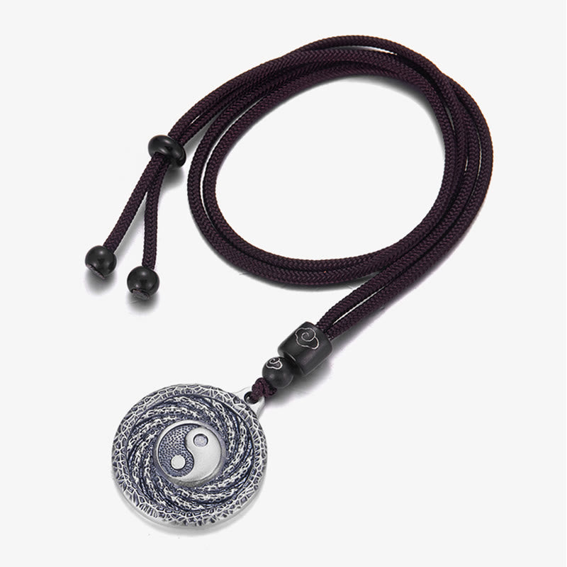 Collier pendentif en argent sterling 999 Buddha Stones, Tai Chi, Yin Yang, Bagua, motif fantômes des montagnes, pour dépenser de l'argent - image 1