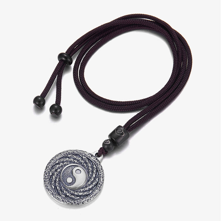 Collier pendentif en argent sterling 999 Buddha Stones, Tai Chi, Yin Yang, Bagua, motif fantômes des montagnes, pour dépenser de l'argent - image 1