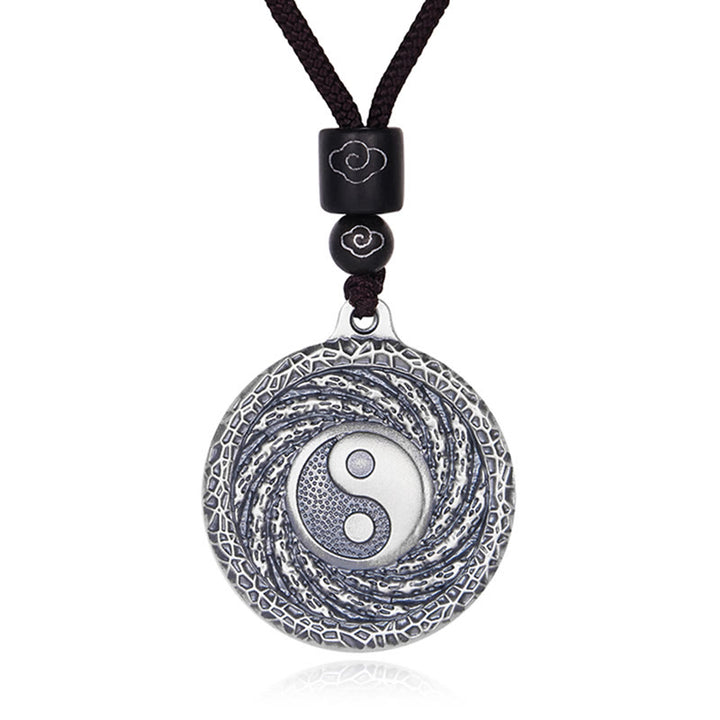 Collier pendentif en argent sterling 999 Buddha Stones, Tai Chi, Yin Yang, Bagua, motif fantômes des montagnes, pour dépenser de l'argent - image 20