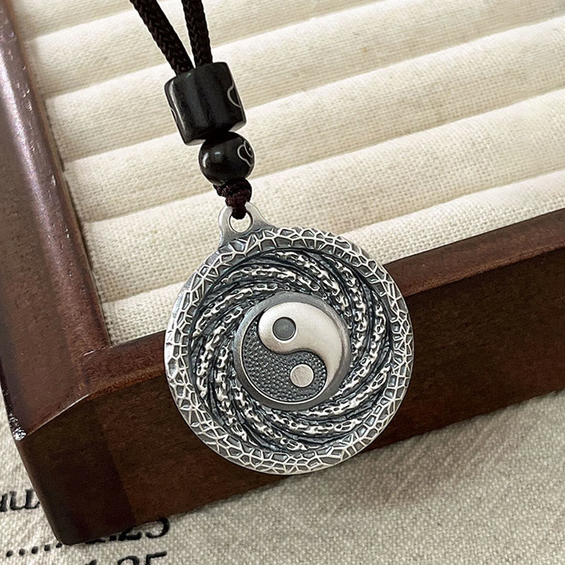 Collier pendentif en argent sterling 999 Buddha Stones, Tai Chi, Yin Yang, Bagua, motif fantômes des montagnes, pour dépenser de l'argent - image 15